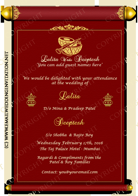 Hindu Wedding Invitation Template Unique Single Page Email Wedding Invitation Diy Template Indian