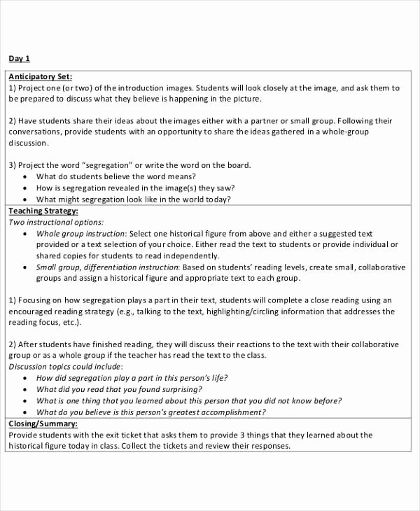 History Lesson Plan Template Awesome 47 Lesson Plan Samples