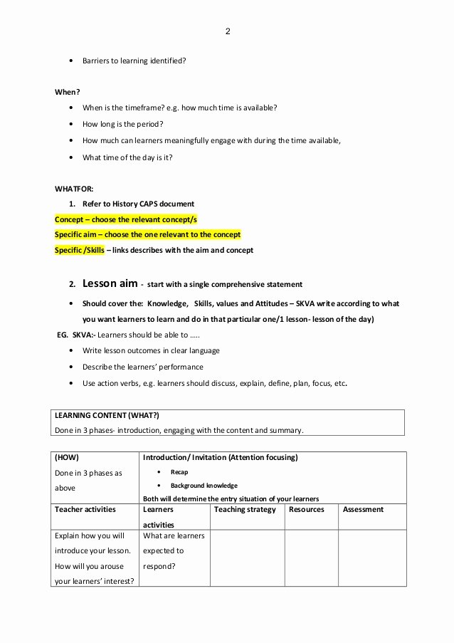 History Lesson Plan Template Beautiful History Lesson Plan Template