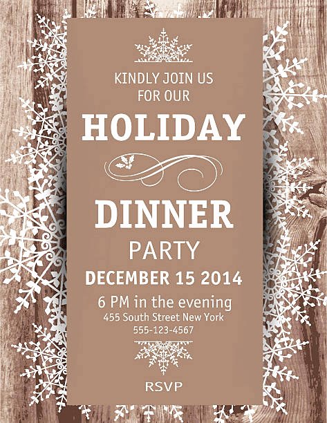 Holiday Dinner Invitation Template Beautiful Best Christmas Dinner Illustrations Royalty Free Vector