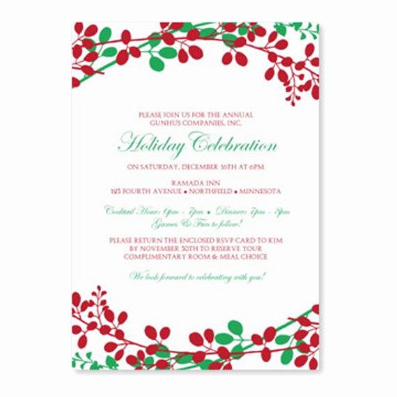 Holiday Dinner Invitation Template Elegant Christmas Dinner Invitation Template by Loveandpartypaper