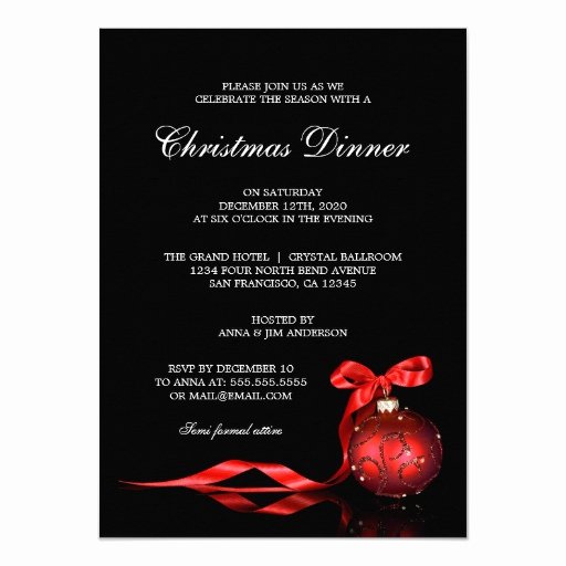 Holiday Dinner Invitation Template Elegant Elegant Christmas Dinner Party Invitation Template