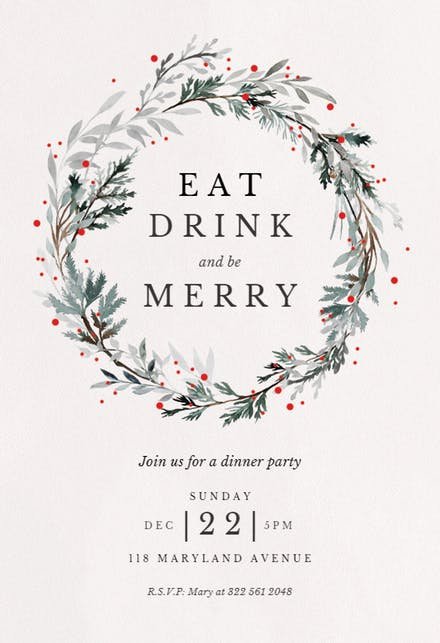 Holiday Dinner Invitation Template Fresh Christmas Party Invitation Templates Free