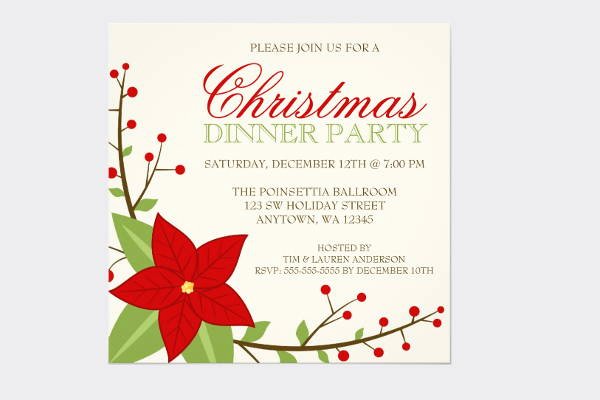 Holiday Dinner Invitation Template Inspirational 9 Holiday Dinner Invitation Templates Psd Eps Ai