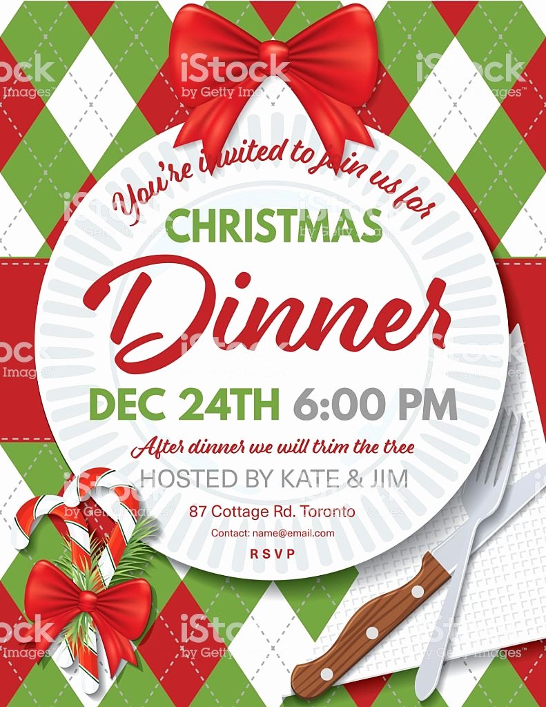 Holiday Dinner Invitation Template Luxury Argyle Tablecloth Christmas Dinner Invitation Template