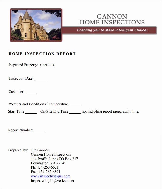 Home Inspection form Template Beautiful 10 Sample Home Inspection Report Templates Word Docs