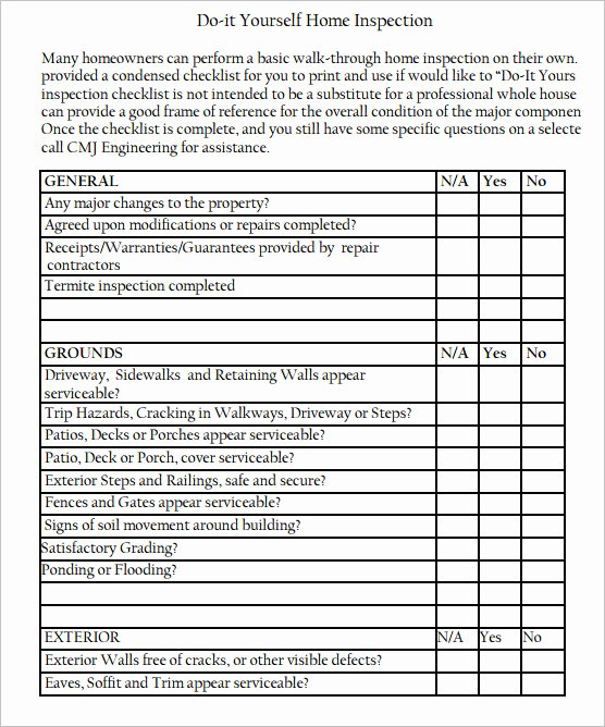 Home Inspection form Template Inspirational Free 17 Sample Home Inspection Checklist Templates In