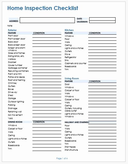 Home Inspection form Template Lovely 8 Checklist Templates for Everything