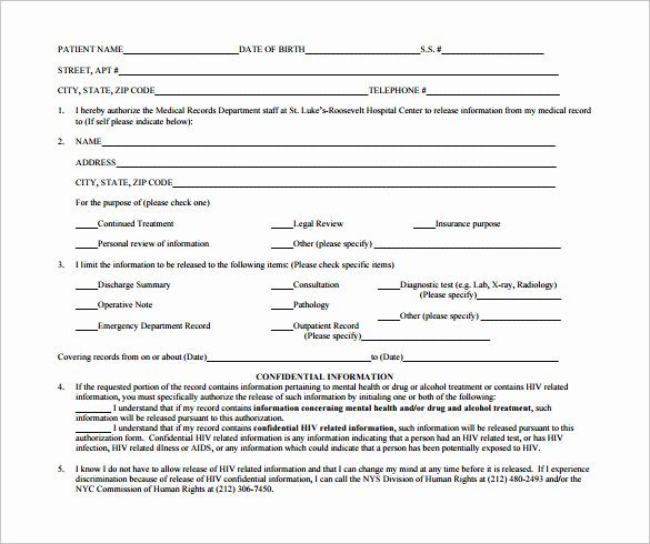 Hospital Discharge form Template Fresh Sample Hospital Release form 11 Download Free Documents