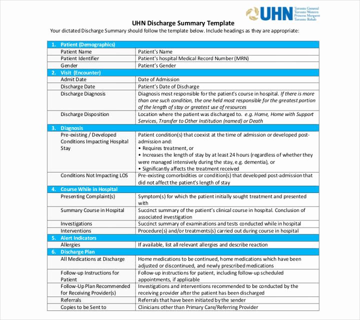 Hospital Discharge form Template Inspirational 27 Sample Summary Templates Pdf Doc