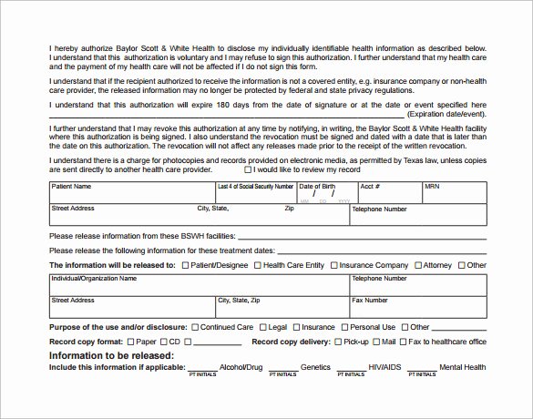 Hospital Release form Template Inspirational Sample Hospital Release form 11 Download Free Documents