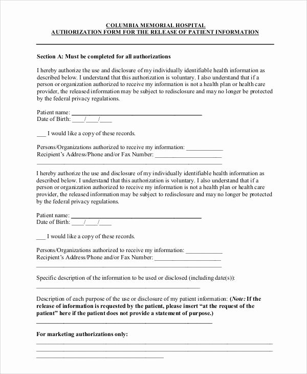 Hospital Release form Template Lovely 47 Printable Release form Samples &amp; Templates Pdf Doc