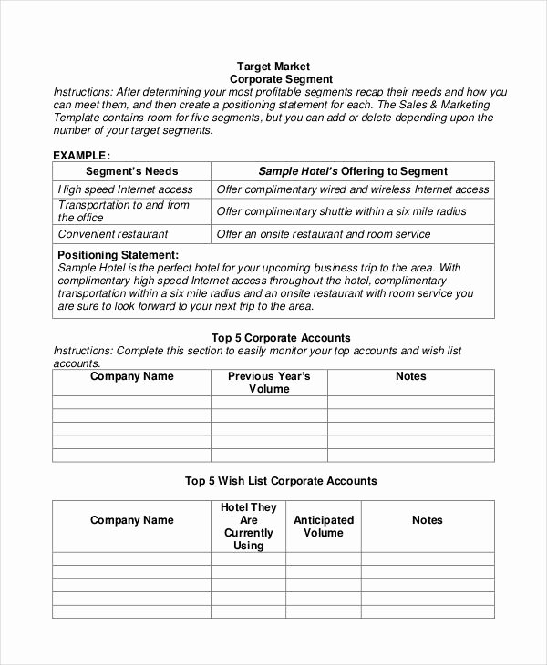 Hotel Marketing Plan Template Inspirational 34 Marketing Plan Templates In Pdf