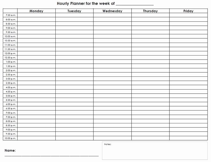 Hour by Hour Schedule Template Best Of Free Printable Hourly Schedule Planner