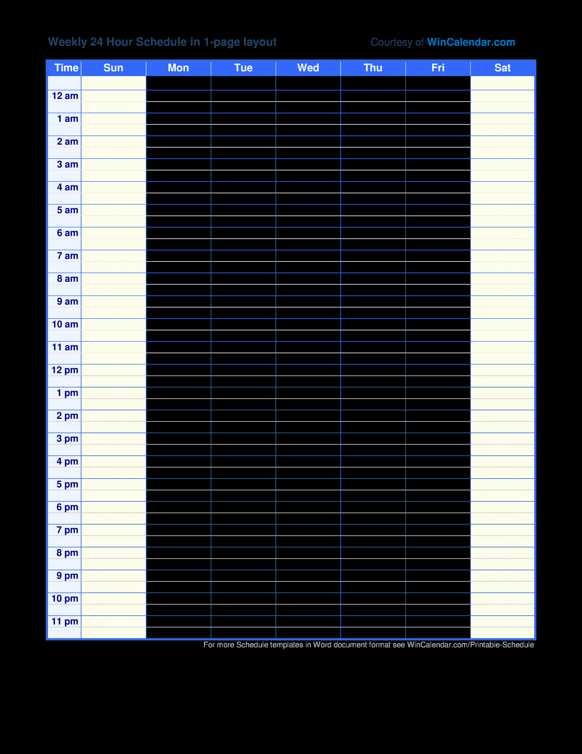 Hour by Hour Schedule Template Best Of Week Hourly Schedule