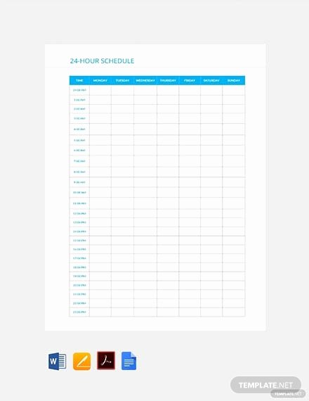 Hour by Hour Schedule Template Fresh Free 24 Hour Medication Schedule Template Download 175