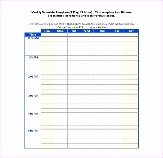 Hour by Hour Schedule Template Inspirational 7 Excel 24 Hour Schedule Template Exceltemplates