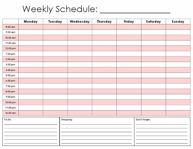 Hour by Hour Schedule Template Inspirational totally Printed A ton Of these Right now Abode