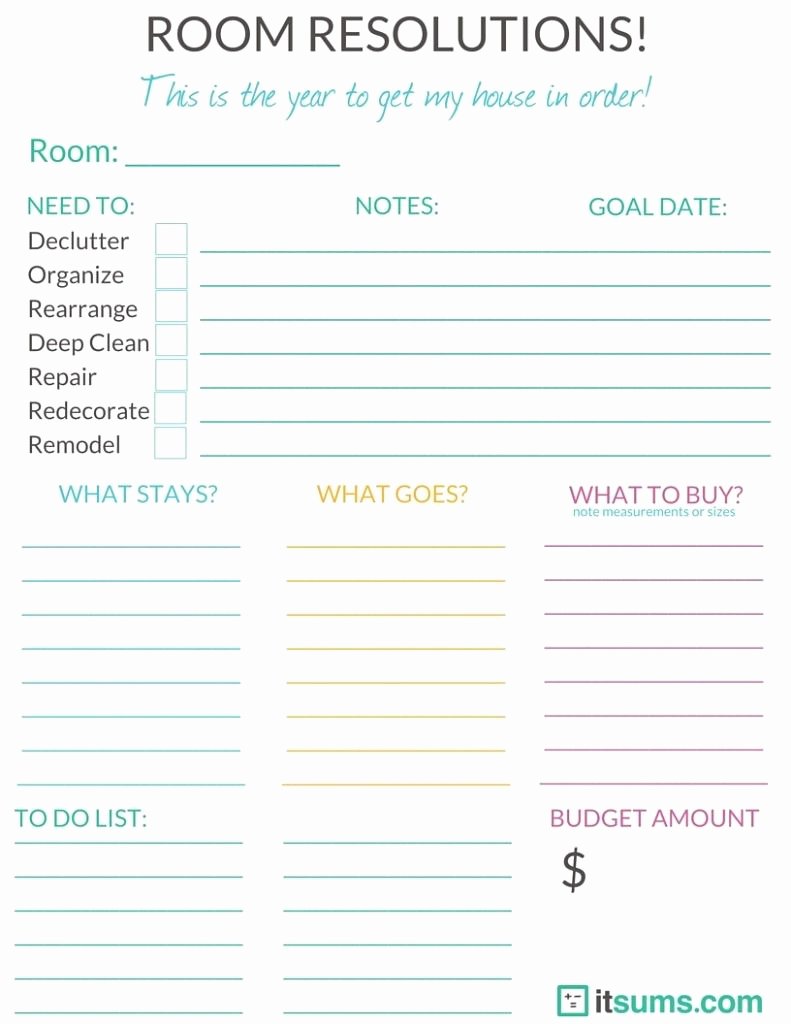 House Renovation Project Plan Template Unique Free Printable for Your New Year Home Improvement Projects