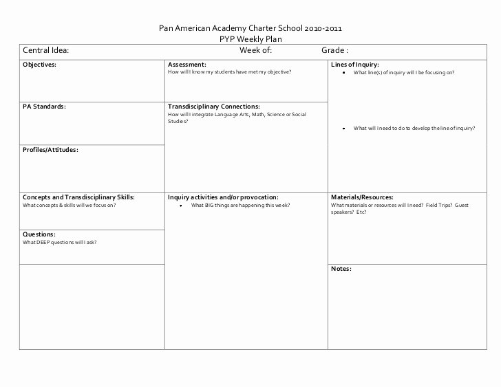 Ib Lesson Plan Template Elegant Pyp Lesson Plan Template Ariana &amp; Hunter