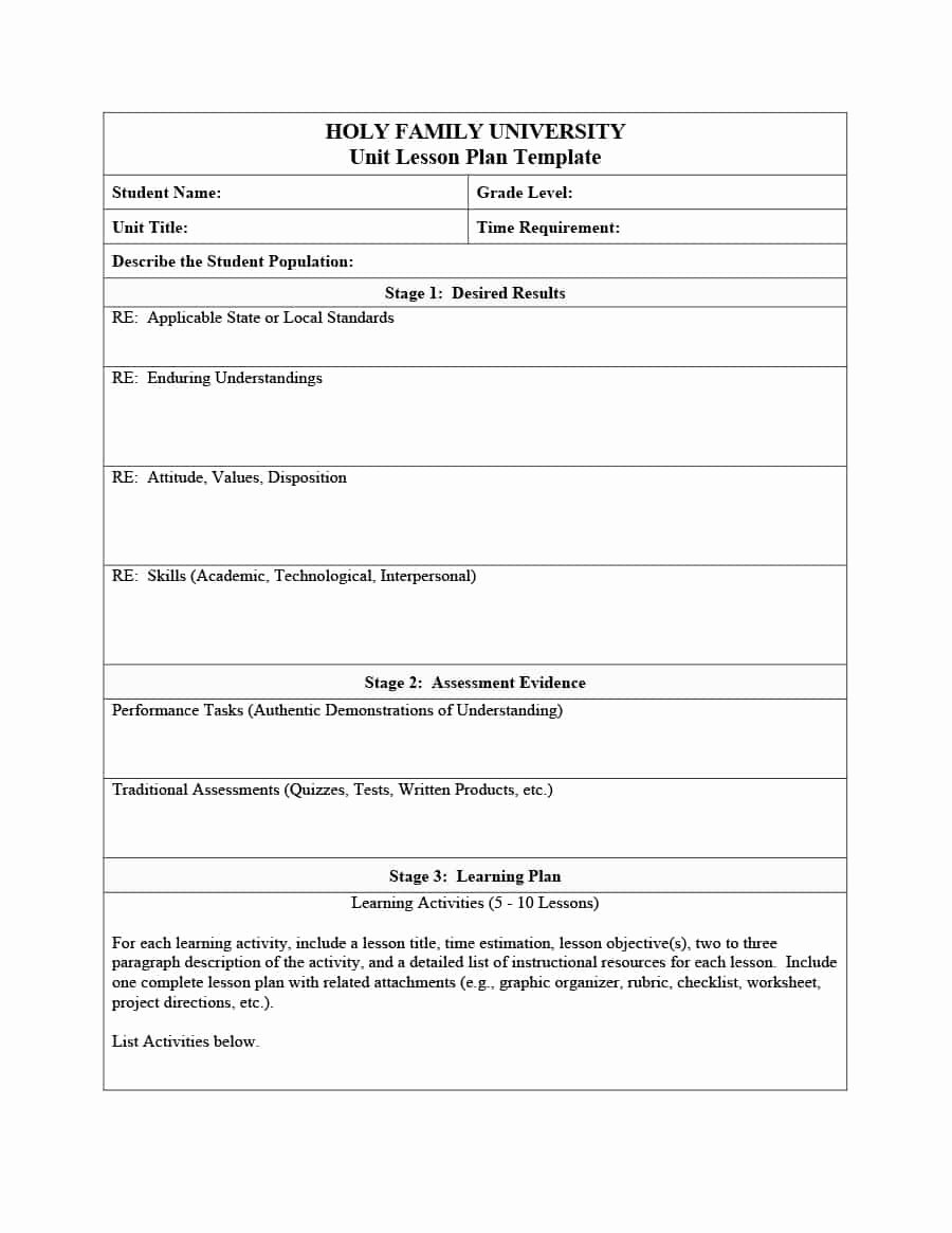 Ib Lesson Plan Template Fresh 39 Best Unit Plan Templates [word Pdf] Template Lab