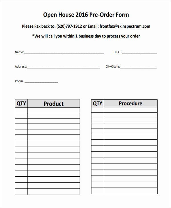 Indesign order form Template Best Of 9 Product order forms Free Samples Examples format