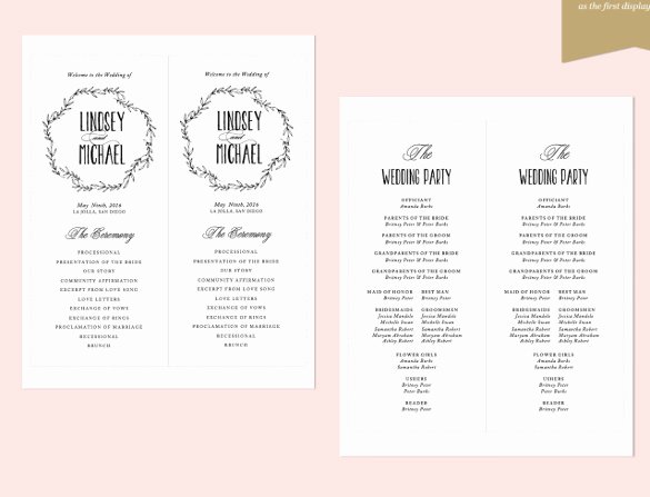 Indesign order form Template Unique 26 Wedding Ceremony Program Templates Psd Ai Indesign