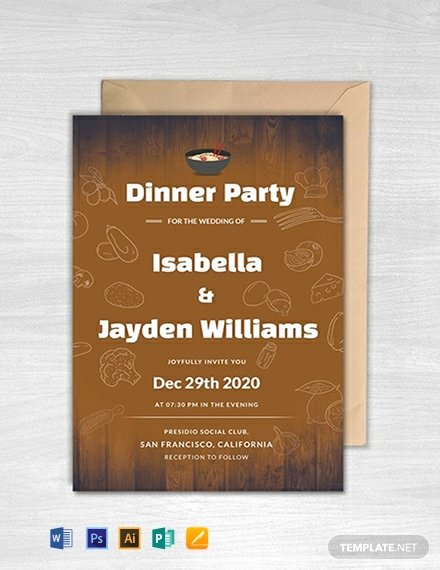 Indesign Wedding Invitation Template Luxury 28 Free Dinner Invitation Templates Word