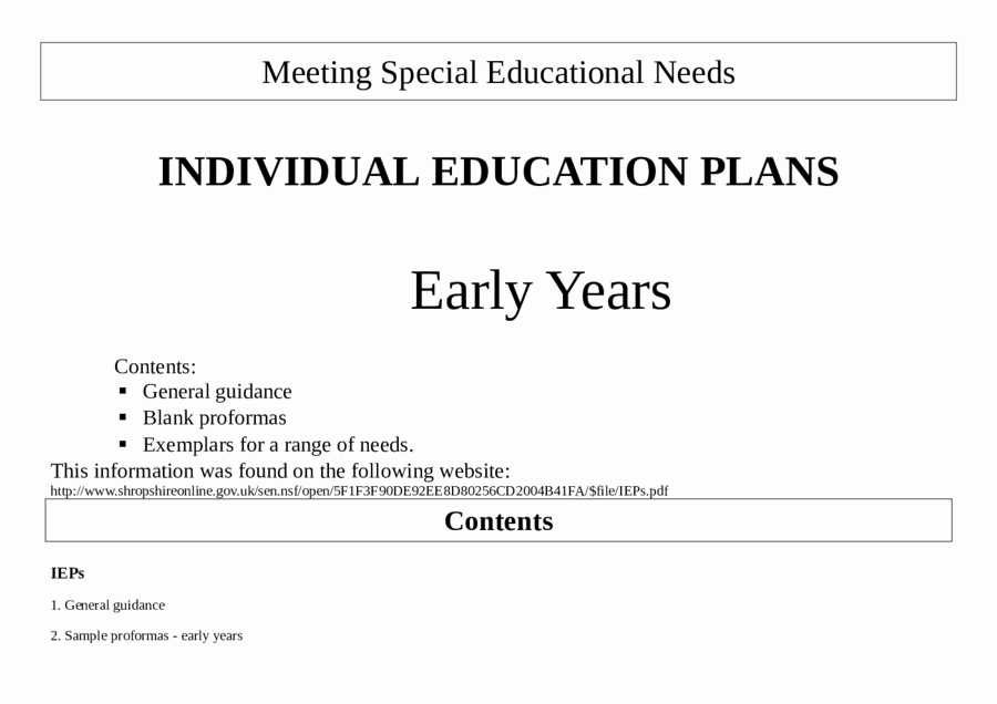 Individual Education Plan Template Fresh 2019 Individual Education Plan Fillable Printable Pdf