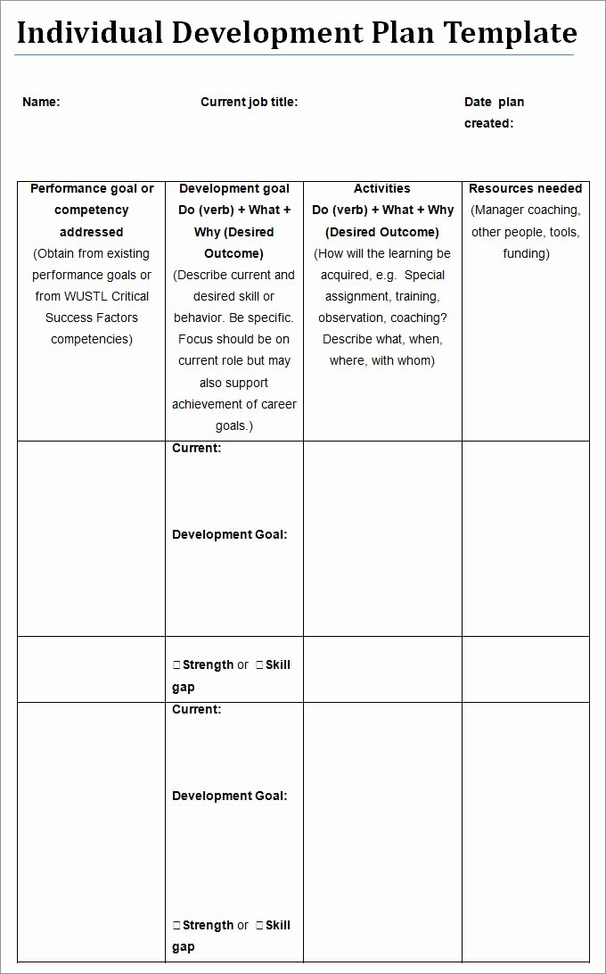 Individual Education Plan Template Inspirational Individual Development Plan Template 11 Free Pdf Word