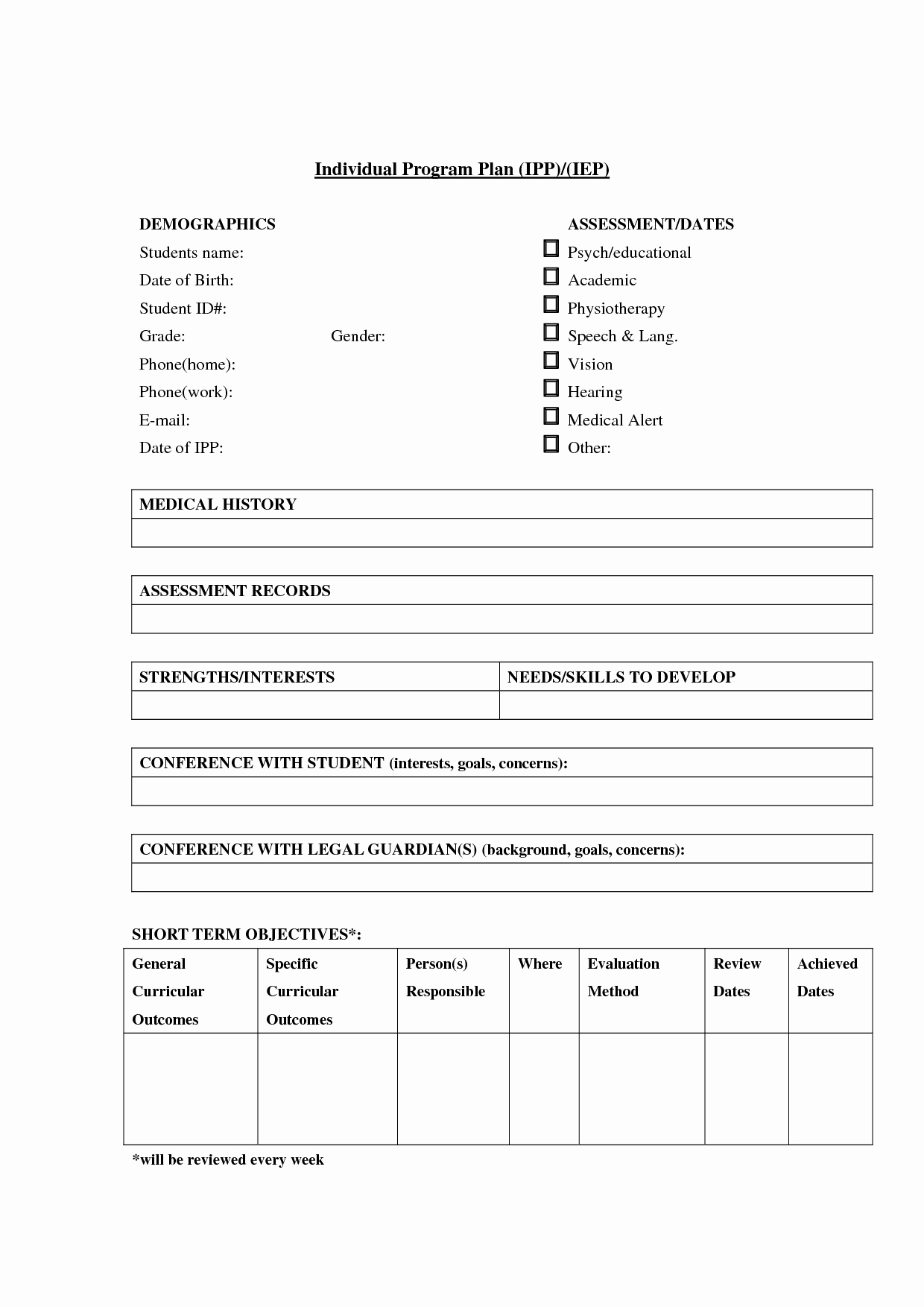 Individual Education Plans Template Best Of Best S Of Individual Program Plan Sample Individual