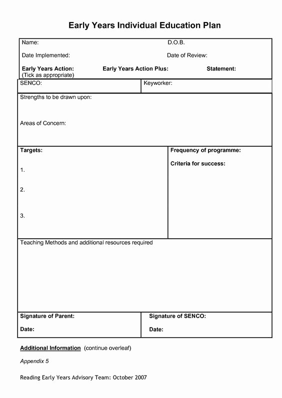 Individual Education Plans Template Elegant Education Templates