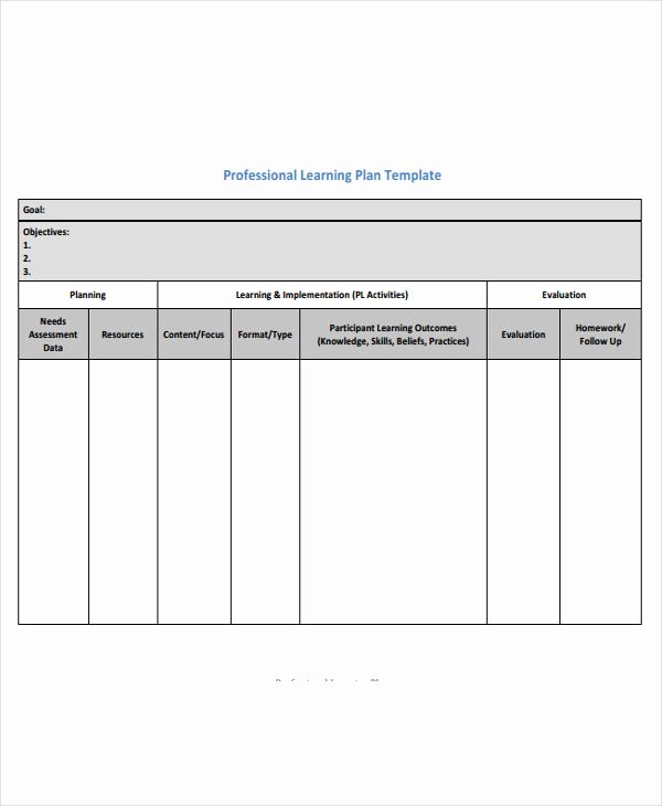 Individual Education Plans Template New Learning Plan Template 10 Free Samples Examples format