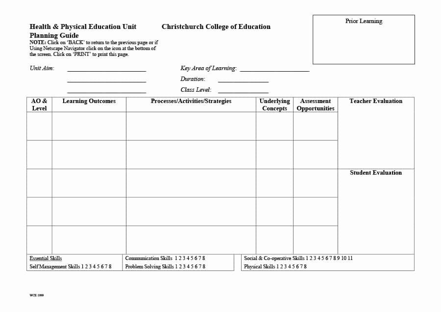 Individual Education Plans Template Unique 39 Best Unit Plan Templates [word Pdf] Template Lab