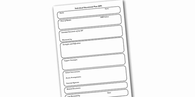 Individual Education Plans Template Unique Individual Education Plan Template Education Plan