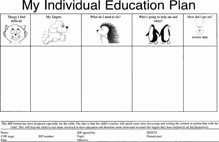 Individual Education Plans Template Unique Sage Books Pupil Friendly Individual Education Plans