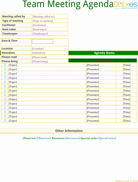 Informal Meeting Agenda Template Beautiful Download Meeting Agenda Template for Free formtemplate