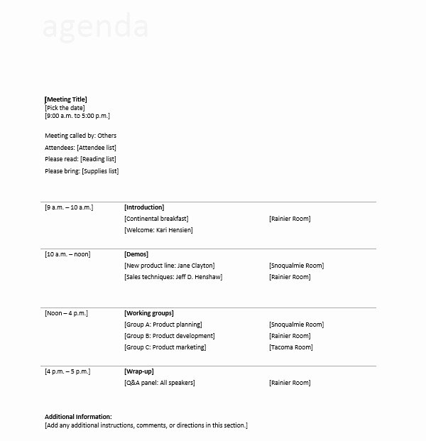 Informal Meeting Agenda Template Best Of 10 Free Sample Informal Agenda Templates for Your Casual