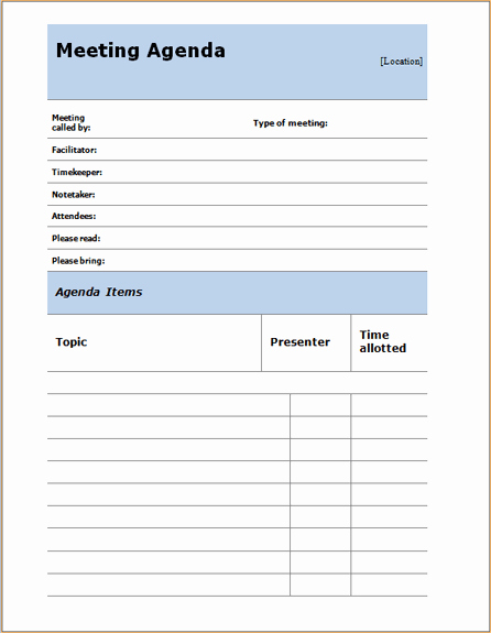 Informal Meeting Agenda Template Inspirational Download Ms Fice Informal Meeting Agenda Conference