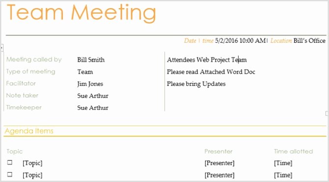 Informal Meeting Agenda Template Lovely 15 Free Meeting Agenda Templates for Microsoft Word