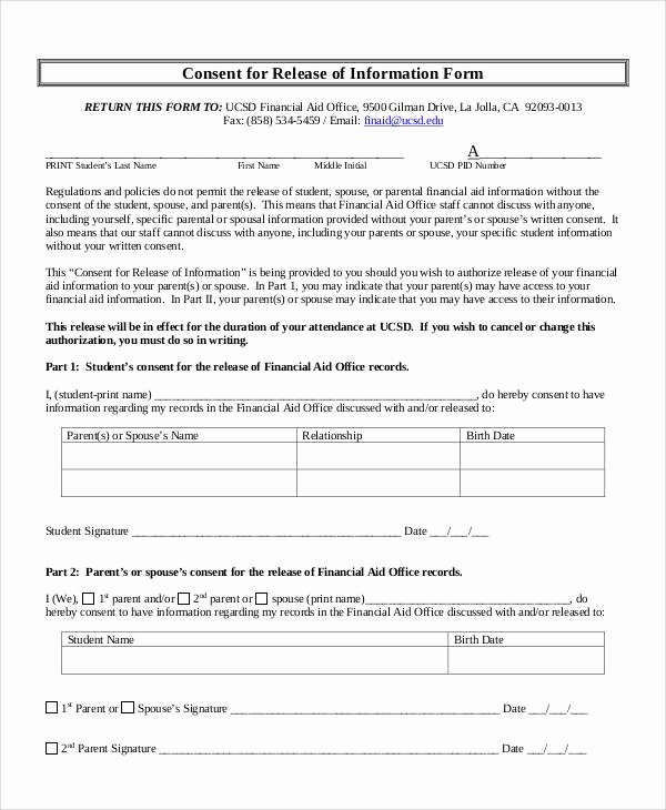Information Release form Template Beautiful Generic Release forms