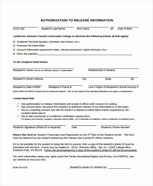 Information Release form Template New Free 38 Release form Templates