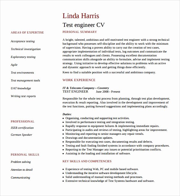 Information Technology Resume Template Awesome Sample It Cv Template 7 Free Documents Download In Word