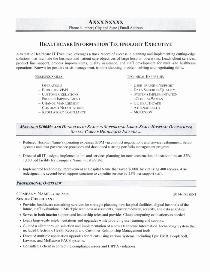 Information Technology Resume Template Elegant Information Technology Resume