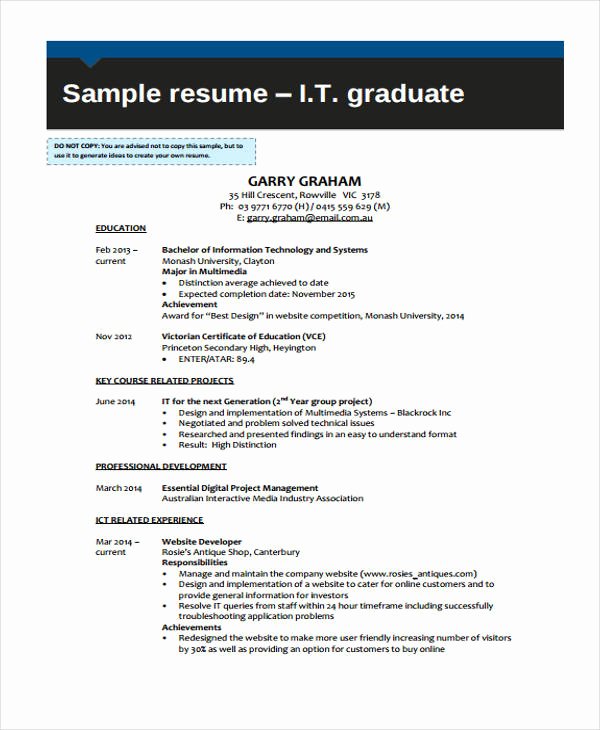 Information Technology Resume Template Inspirational 10 Information Technology Resume Templates Pdf Doc