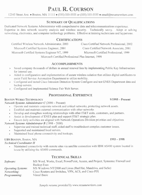 Information Technology Resume Template Lovely Information Technology Systems Admin Sample Resume From