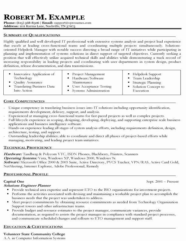 Information Technology Resume Template New Information Technology Manager Resume Samples