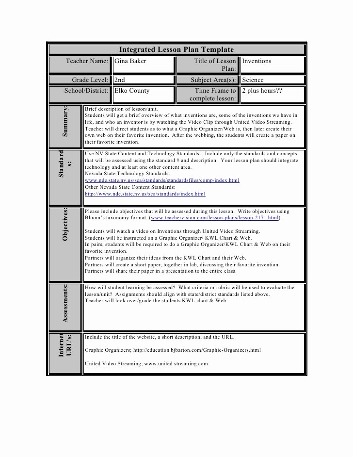 Integrated Lesson Plan Template Beautiful Constructivist Lesson Planning Template software Free