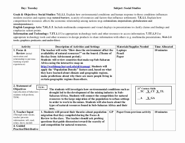 Integrated Lesson Plan Template Beautiful Integrated Unit Six Point Lesson Plan