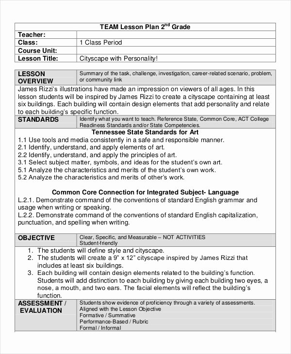 Integrated Lesson Plan Template Fresh Lesson Plan Template 22 Free Word Pdf Documents